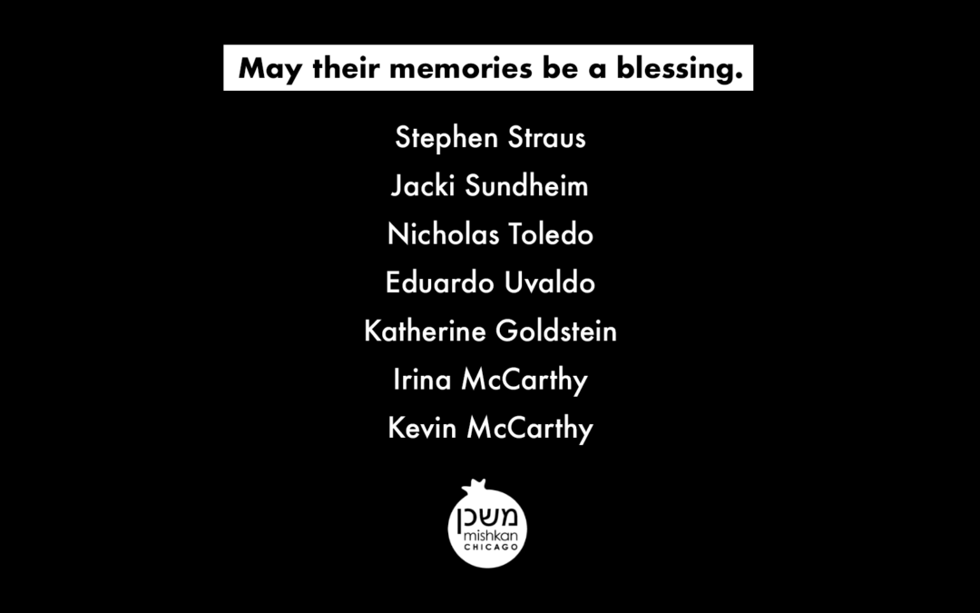 May their memories be a blessing. The names of the seven lives lost in the Highland Park 4th of July parade mass shooting.